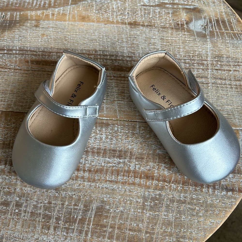 Brand new Silver Dress Shoes- Baby Girl